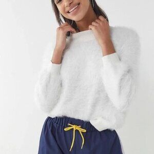 Urban Outfitters Sweet As A Peach Fuzzy Mock-Neck Sweater